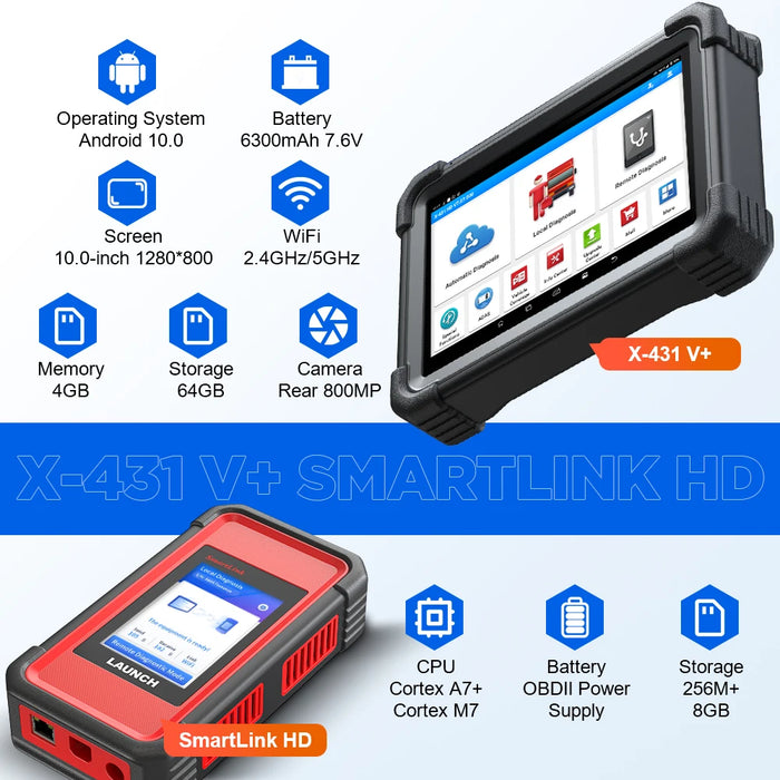 Dark Slate Blue LAUNCH X431 V + SmartLink HD Commercial Vehicle Diagnostic Tool Diagnostic Scanner