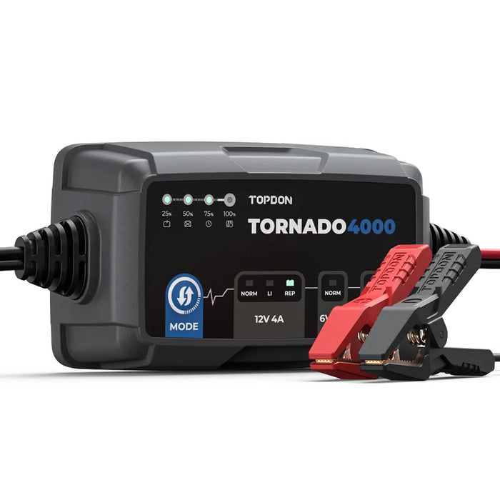 Dark Slate Gray TOPDON T4000 6v - 12v Intelligent Battery Charger & Maintainer Vehicle Battery Chargers