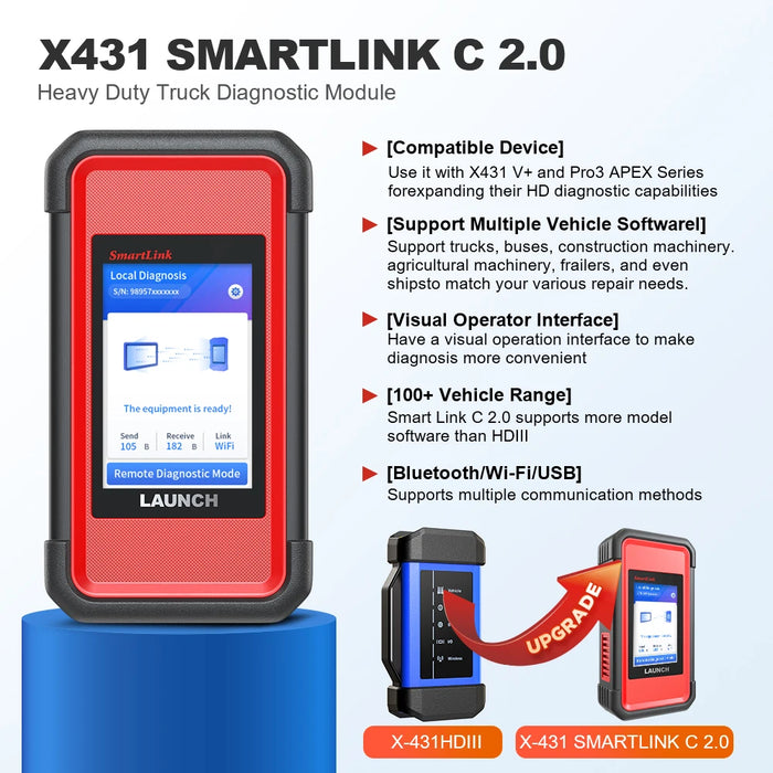 Lavender LAUNCH X431 V + SmartLink HD Commercial Vehicle Diagnostic Tool Diagnostic Scanner