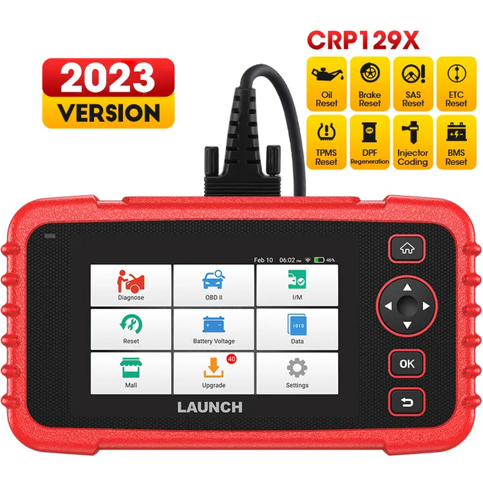 Dark Slate Gray LAUNCH CRP129X PLUS OBD2 Scanner, All System Diagnostics, 8 Service Functions Diagnostic Scan Tool