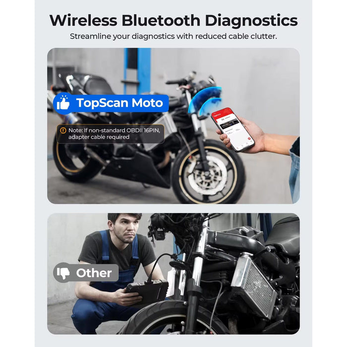 Dark Slate Gray TOPDON Topscan Moto Motorcycle Full System Diagnostic Tool Motorcycle Diagnostic Scanner
