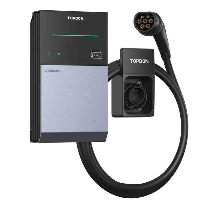 Dark Slate Gray TOPDON PulseQ AC Lite Level 2 EV Charger 11kw, 22kw Charging, With App & Voice Control EV Charger
