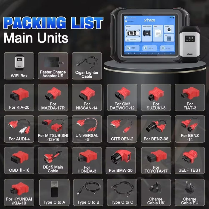 Dark Slate Gray XTOOL XT90 Diagnostic Scan Tool Topology Map, ECU Coding, Key Programming Diagnostic Scan Tool
