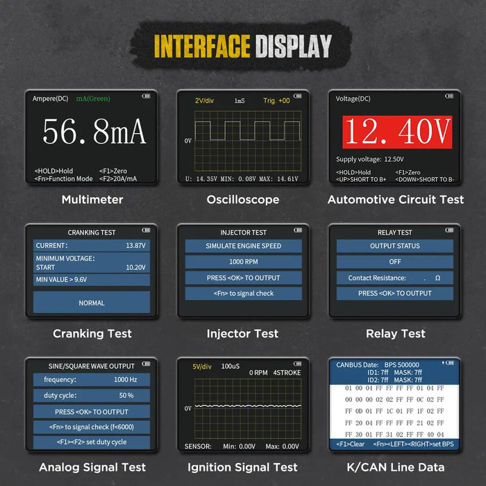 AUTOOL DM303 Auto Diagnostic Digital Multimeter Oscilloscope Ammeter Analog Signal Test Ohmmeter Car Circuit Tester with K/CAN
