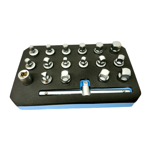 Dark Slate Gray DTNZ 18pcs Oil Drain Sump Plug Key Socket Wrench Set Socket Sets