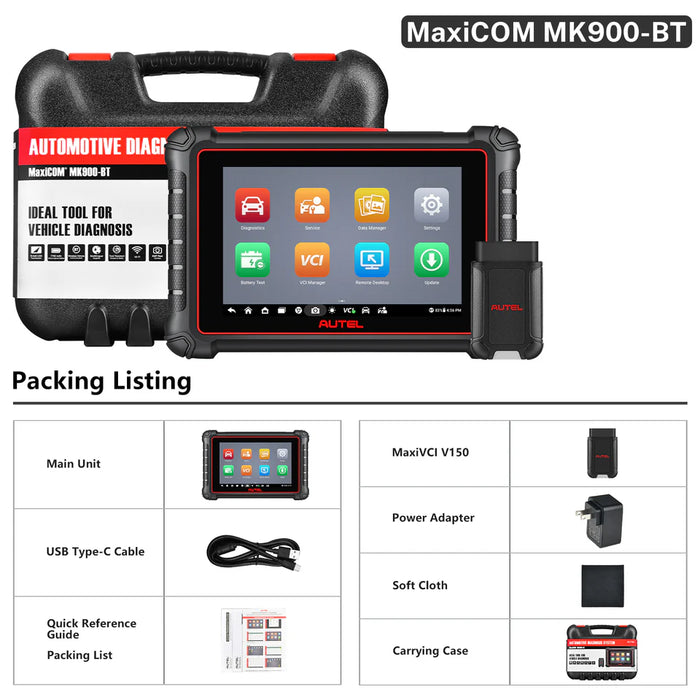 Dark Slate Gray AUTEL MaxiCOM MK900-BT Diagnostic Scan Tool, Bi-Directional Control Vehicle Diagnostic Scanners