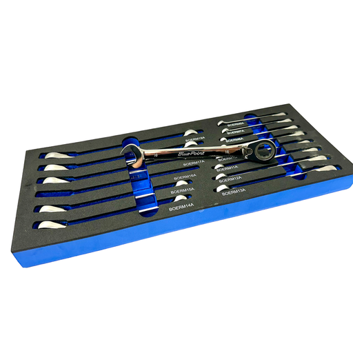 Dark Slate Gray Blue Point 14 Piece Ratchet Spanner Set Ratchet Spanners