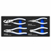 Blue-Point BPS7 4 piece pliers set with 6 inch long nose and diagonal cutting pliers, 8 inch combination and slip joint pliers in EVA foam organiser