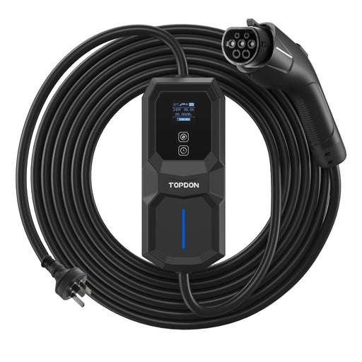 Dark Slate Gray TOPDON PulseQ AC Portable EV Charger, 8A/10A Adjustable EV Charger