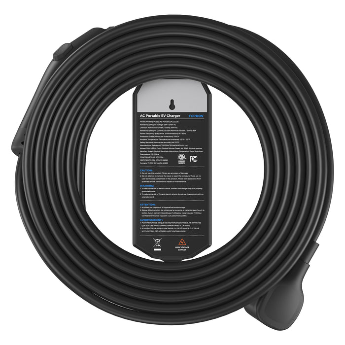 Dark Slate Gray TOPDON PulseQ AC Portable EV Charger, 8A/10A Adjustable EV Charger