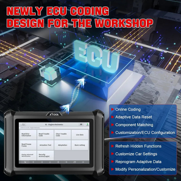 Dark Slate Gray XTOOL XT70W Car Diagnostic Scan Tool, Key Coding, Odometer Correction Diagnostic Scanner