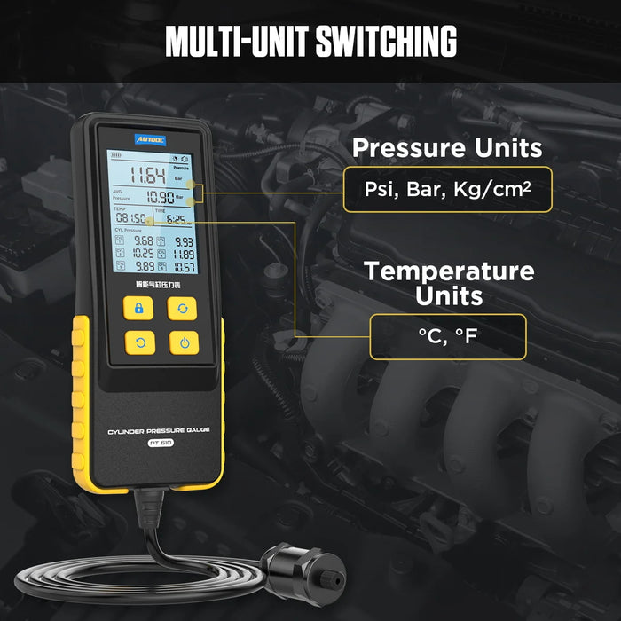 Dark Slate Gray AUTOOL PT610 Digital Petrol Compression Tester Compression Tester