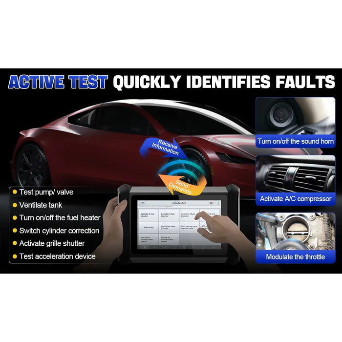 Gray XTOOL XT70W Car Diagnostic Scan Tool, Key Coding, Odometer Correction Diagnostic Scanner