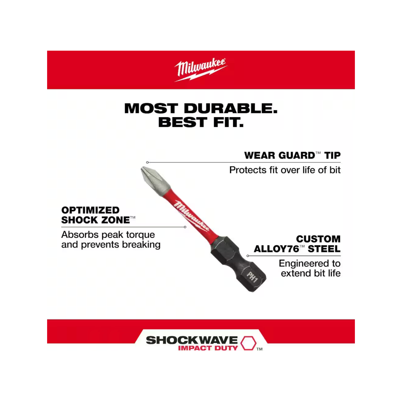 Milwaukee SHOCKWAVE Impact Duty Alloy Steel Screw Driver Bit Set 120 Discount Tools NZ