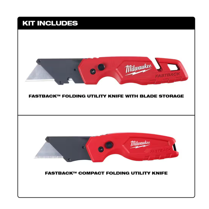 Maroon Milwaukee Fastback Utility Knife Folding ( 2 Pack ) Craft Knife Blades
