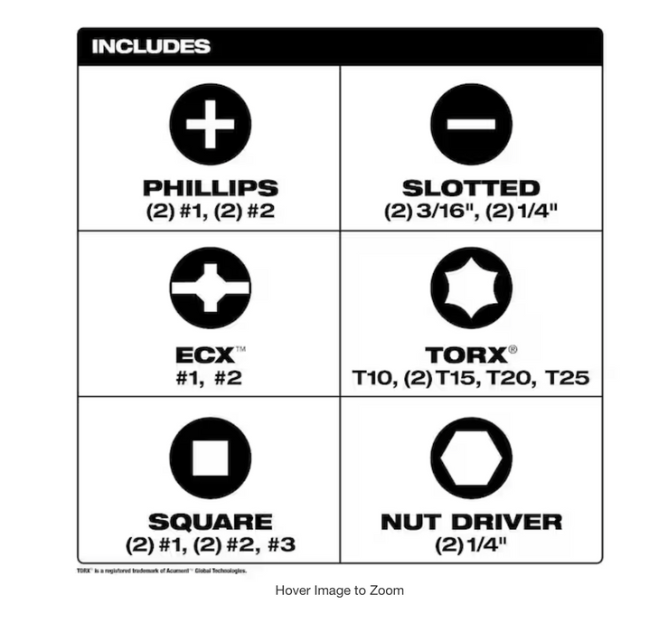 Black Milwaukee 14-in-1 Ratcheting Multi-Bit Screwdriver Set (2-Pack) Screwdrivers