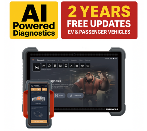 White Smoke THINKCAR Expert 394 12" New AI Technology Diagnostic Scan Tool With EV Vehicles Vehicle Diagnostic Scanners