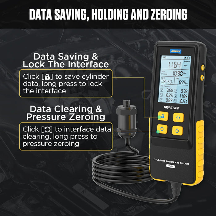 Dark Slate Gray AUTOOL PT610 Digital Petrol Compression Tester Compression Tester
