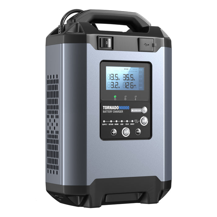 Dark Slate Gray TOPDON Tornado 9000 Battery Maintainer & Stable Power Supply For ECU Programming Vehicle Battery Chargers