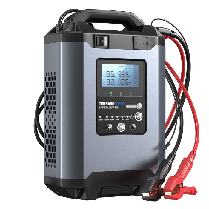 Dark Slate Gray TOPDON Tornado 9000 Battery Maintainer & Stable Power Supply For ECU Programming Vehicle Battery Chargers