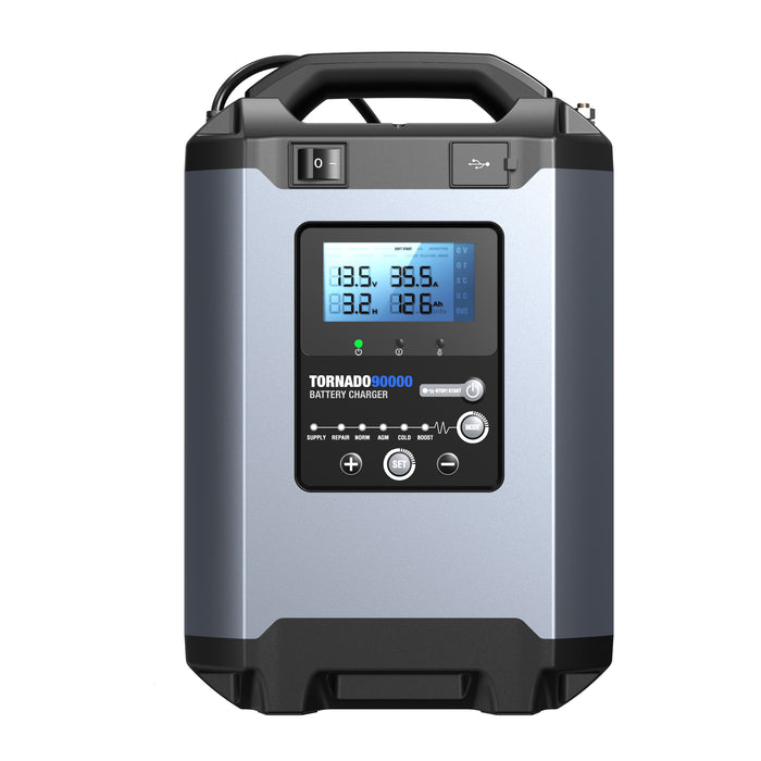 Dark Slate Gray TOPDON Tornado 9000 Battery Maintainer & Stable Power Supply For ECU Programming Vehicle Battery Chargers