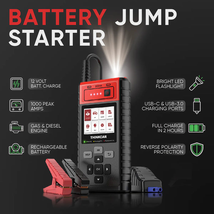 Dark Slate Gray THINKCAR CJS102 - Vehicle Jump Starter & Diagnostic Code Reader Vehicle Jump Starters