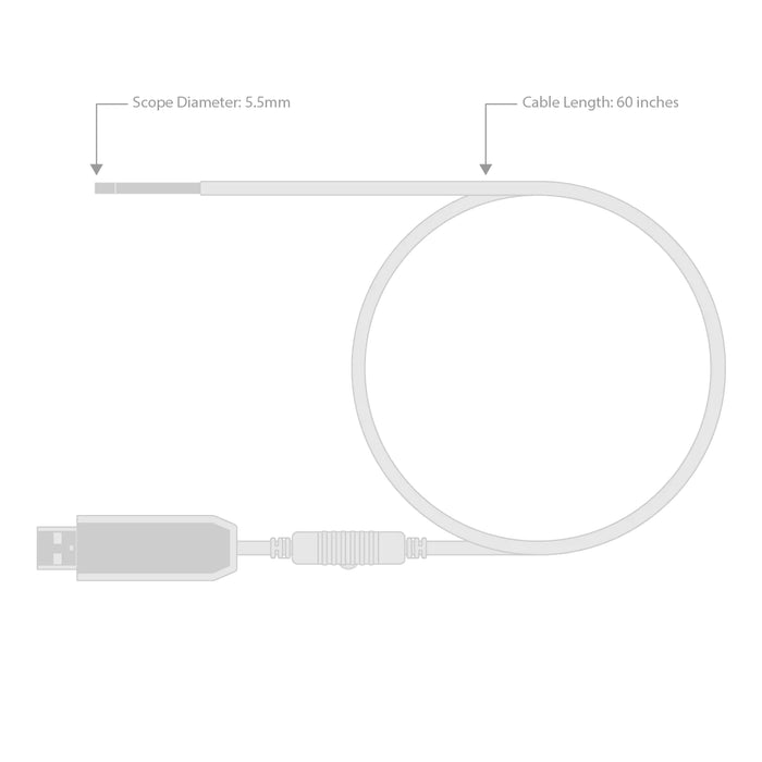 Light Gray THINKCAR USB Video Inspection Scope Camera with LED Light Vehicle Diagnostic Scanners