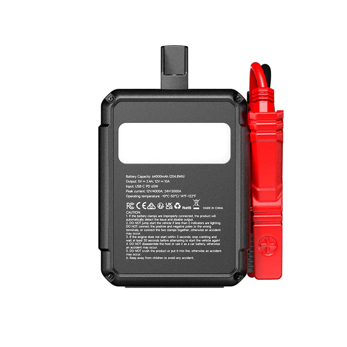 White Smoke TOPDON V4000 HD Heavy Duty Jump Starter (12V / 24V, 4000A) Vehicle Jump Starters