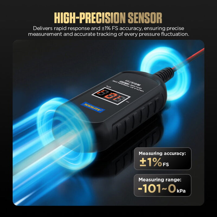 Black AUTOOL PT502 – Digital Vacuum Pressure Gauge (-101 kPa to 0 kPa) Vacuum Pressure Gauge