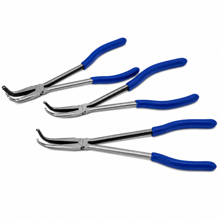 White Smoke Blue-Point 3 Piece 11" Long Reach Bent Nose Pliers Set – BDGPL300HG Pliers