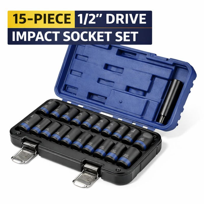 White Smoke Blue Point BLP12ISS15 15-Piece 12.5mm (1/2") Impact Socket Set Socket Sets