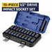 White Smoke Blue Point BLP12ISS15 15-Piece 12.5mm (1/2") Impact Socket Set Socket Sets