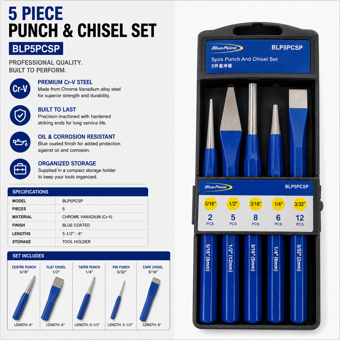 Lavender Blue-Point 5 Piece Punch & Chisel Set – BLP5PCSP Punch & Chisels