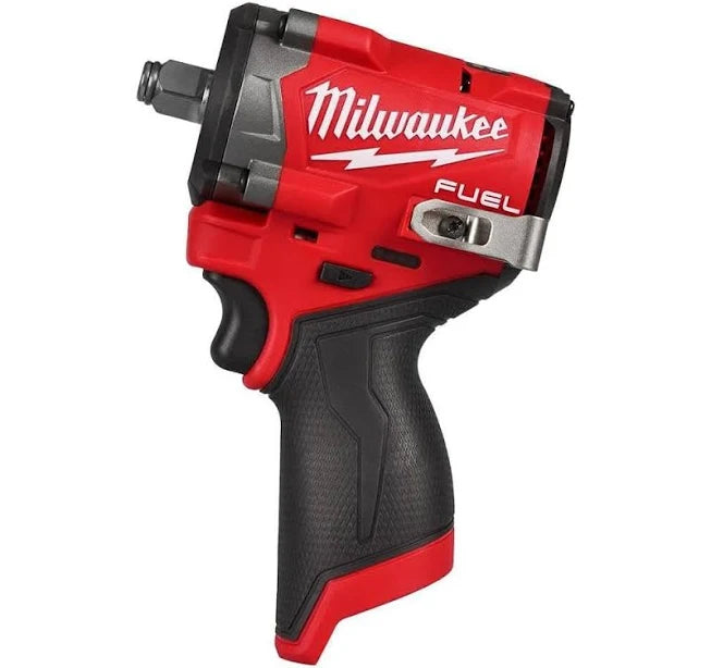 White Smoke Milwaukee M12 FUEL 12V Brushless 1/2" Stubby Impact Wrench (Tool Only) – 2563-20 Impact Wrench