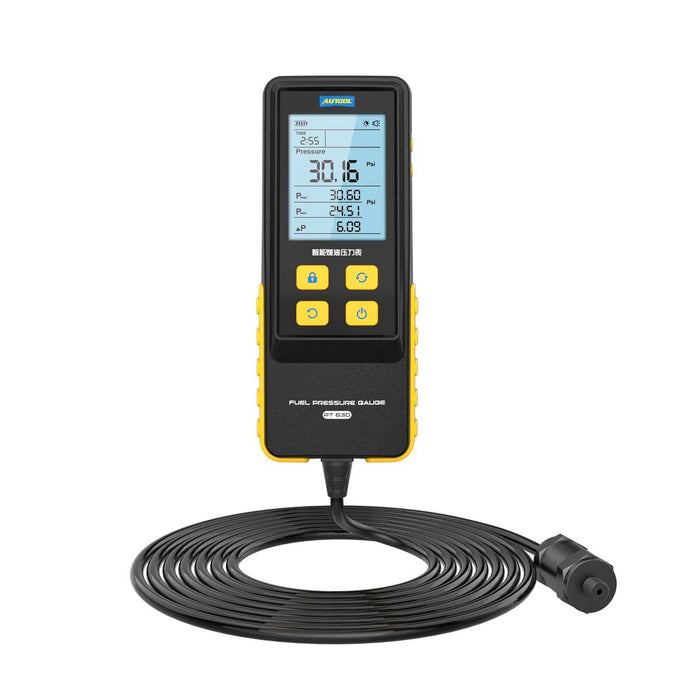 Dark Slate Gray AUTOOL PT630 Automobile Fuel Pressure Gauge 0-426 PSI Digital Display Fuel Pressure tester