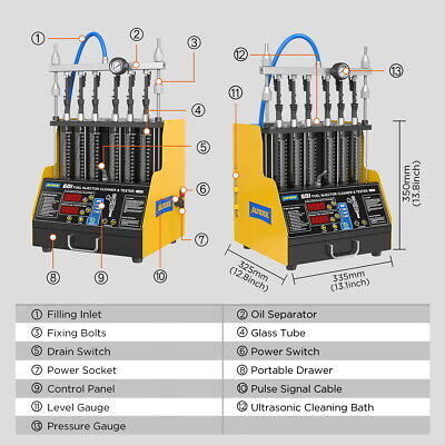 Light Gray AUTOOL CT400 Fuel Injector Cleaner & Fuel Injector Tester GDI Fuel Injector Cleaner