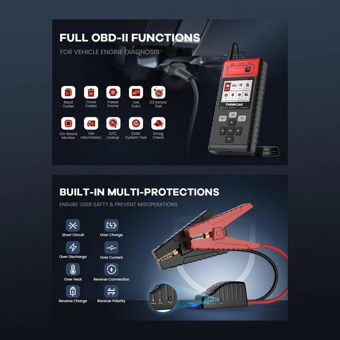 Dark Slate Gray THINKCAR CJS102 - Vehicle Jump Starter & Diagnostic Code Reader Vehicle Jump Starters