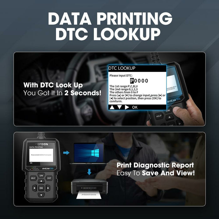 Dark Slate Gray TOPDON AL500 Code Reader Check Engine Light Scan Tool Full OBD2 Vehicle Diagnostic Scanners