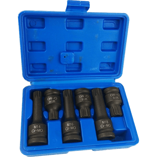 Royal Blue DTNZ 6pc 1/2 Drive Spline Impact Socket Set Impact Sockets