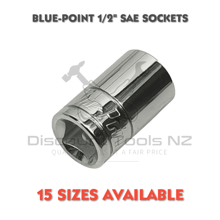 Blue Point 1/2" Drive SAE Sockets, 15 Sizes Available