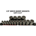 Dark Slate Gray Blue Point 1/2" Drive Short Sockets 3/8"-1-1/4" Sockets