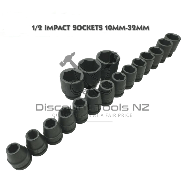 blue point 1/2" impact sockets 10mm-32mm 18 sockets