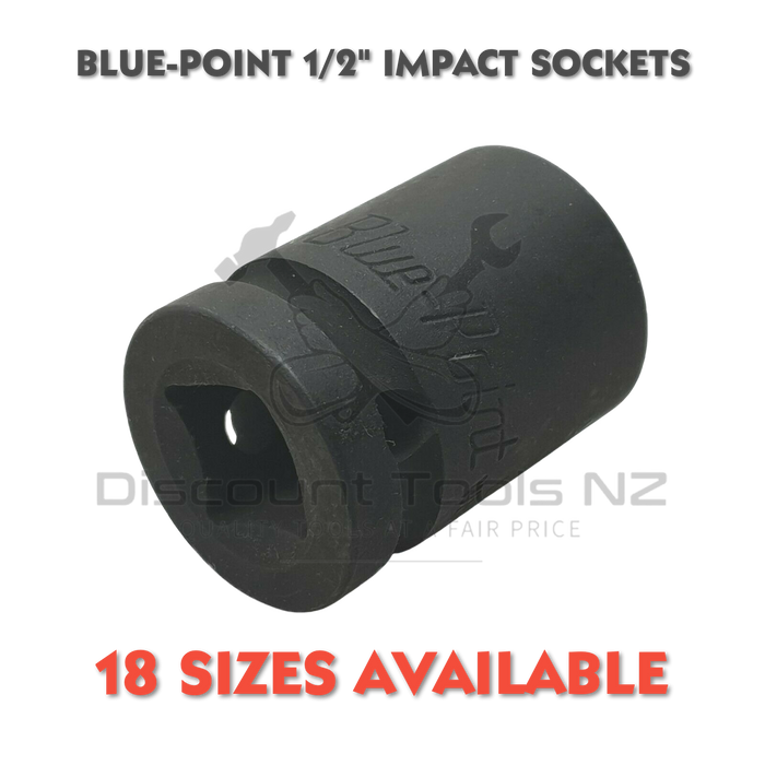 Dark Slate Gray Blue Point 1/2" Drive Impact Sockets, 18 Sizes Available Tool Sockets