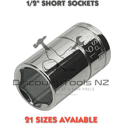 Gray Blue Point 1/2" Drive Short 6 Point Sockets 8mm - 36mm, 21 Sizes Available Socket Drivers