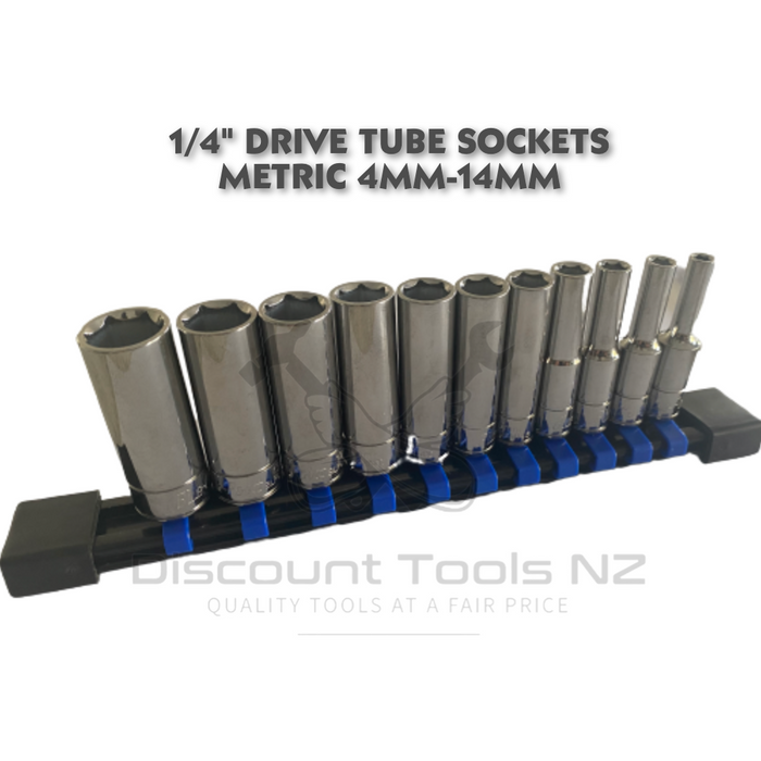 Dark Slate Gray Blue Point 1/4 Drive Tube Sockets Metric 4mm-14mm Sockets