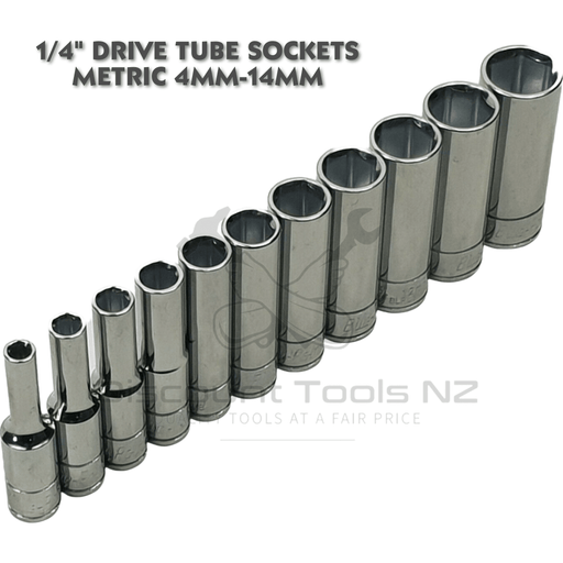 Slate Gray Blue Point 1/4 Drive Tube Sockets Metric 4mm-14mm Sockets