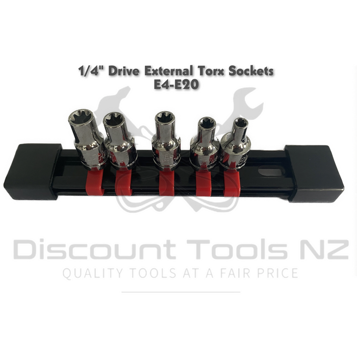 Light Gray Blue Point 1/4" Drive External Torx Sockets Sockets