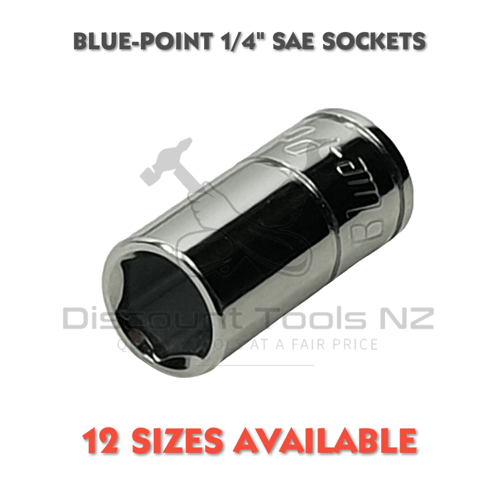 blue point 1/4" drive sae sockets, 12 sizes available
