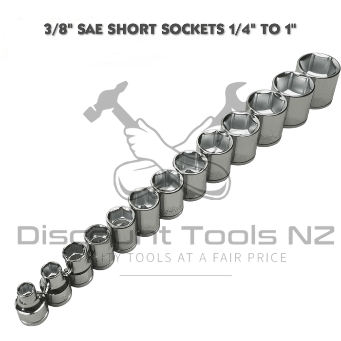 blue point 3/8 sae short sockets 1/4" to 1"