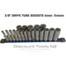 Dim Gray Blue Point 3/8" Tube Sockets 6mm -24mm, Double Hex Sockets